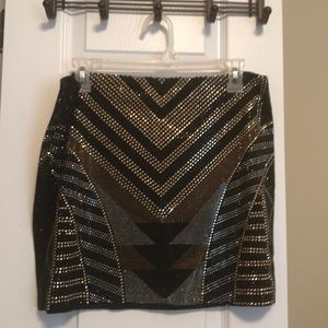 Mini studded skirt